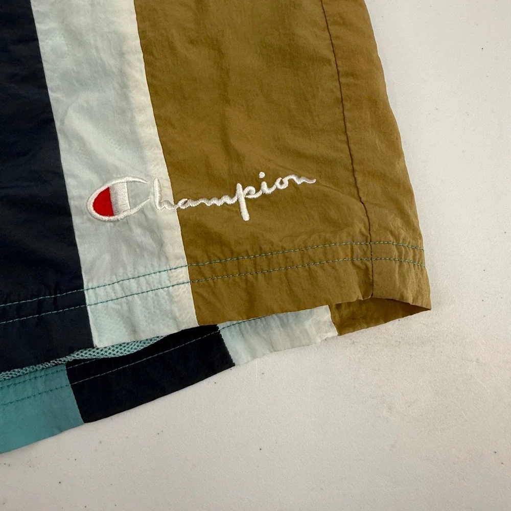 Champion Swim Trunks‎ Mens Medium Multicolor Striped Nylon Mesh Lined Shorts